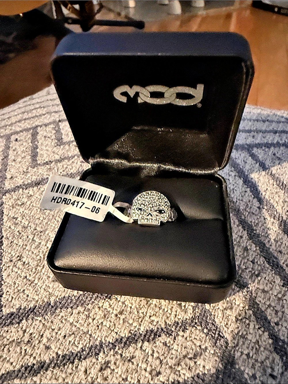 *NEW* Mod Harley-Davidson Willie G. Skull Ring Skull Ring in Black & Silver
